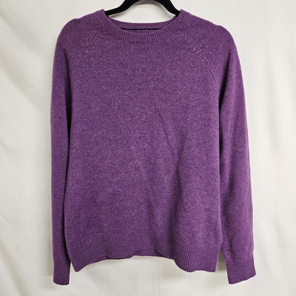 J. Crew Other - J.Crew NWT MEDIUM Lambs Wool Pullover Sweater Crewneck Purple Stretch NEW